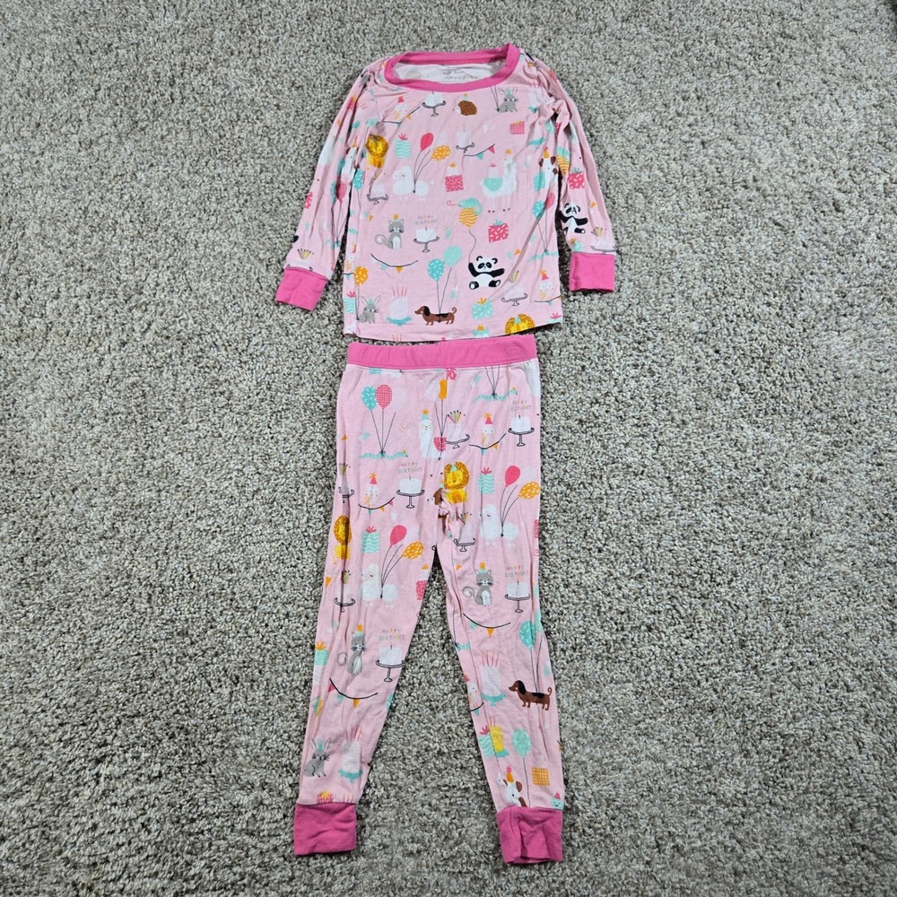 Little Sleepies Pink Party Animals 2pc Pajama Set - Size 18-24M